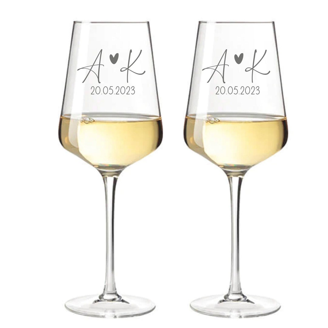 Wine Glasses for Weddings Wedding Glasses With Letter Initials