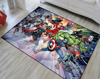Superhero, Superhero Rug, Hulk Pattern Rug, Spiderman Rug, Kids Room ...