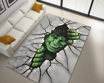 Alfombra de Hulk, alfombra de hombre de Hulk, alfombra de hombre verde, regalo para él, alfombra de habitación para niños, alfombra popular, alfombra de sala de estar, alfombra de decoración del hogar, alfombra de área, alfombra moderna