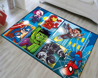 Superhero, Superhero Rug, Hulk Pattern Rug, Spiderman Rug, Kids Room ...