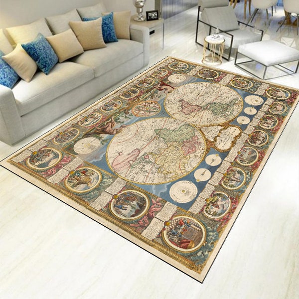 World Map Rug - Etsy