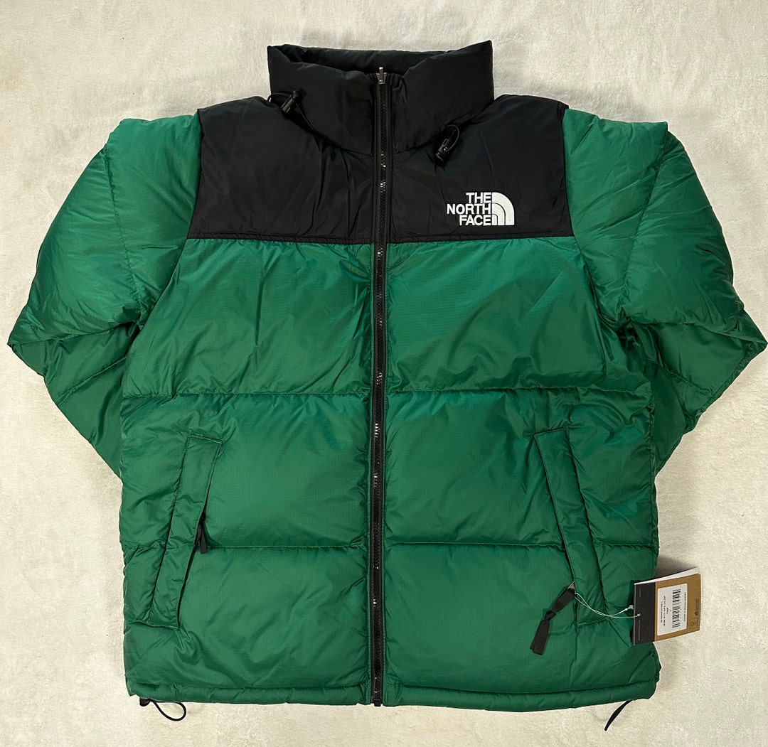 Vintage the North Face Down Jacket Puffer Nupste 1996s Green Etsy