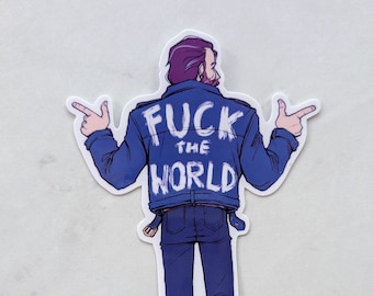 F*ck the World Jacket Disco Elysium Sticker - Etsy