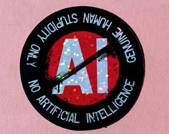 Anti-AI glitter holographic vinyl sticker