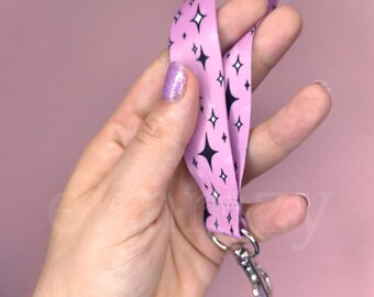 Starry Pink short lanyard