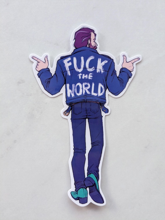 F*ck the World Jacket Disco Elysium Sticker - Etsy