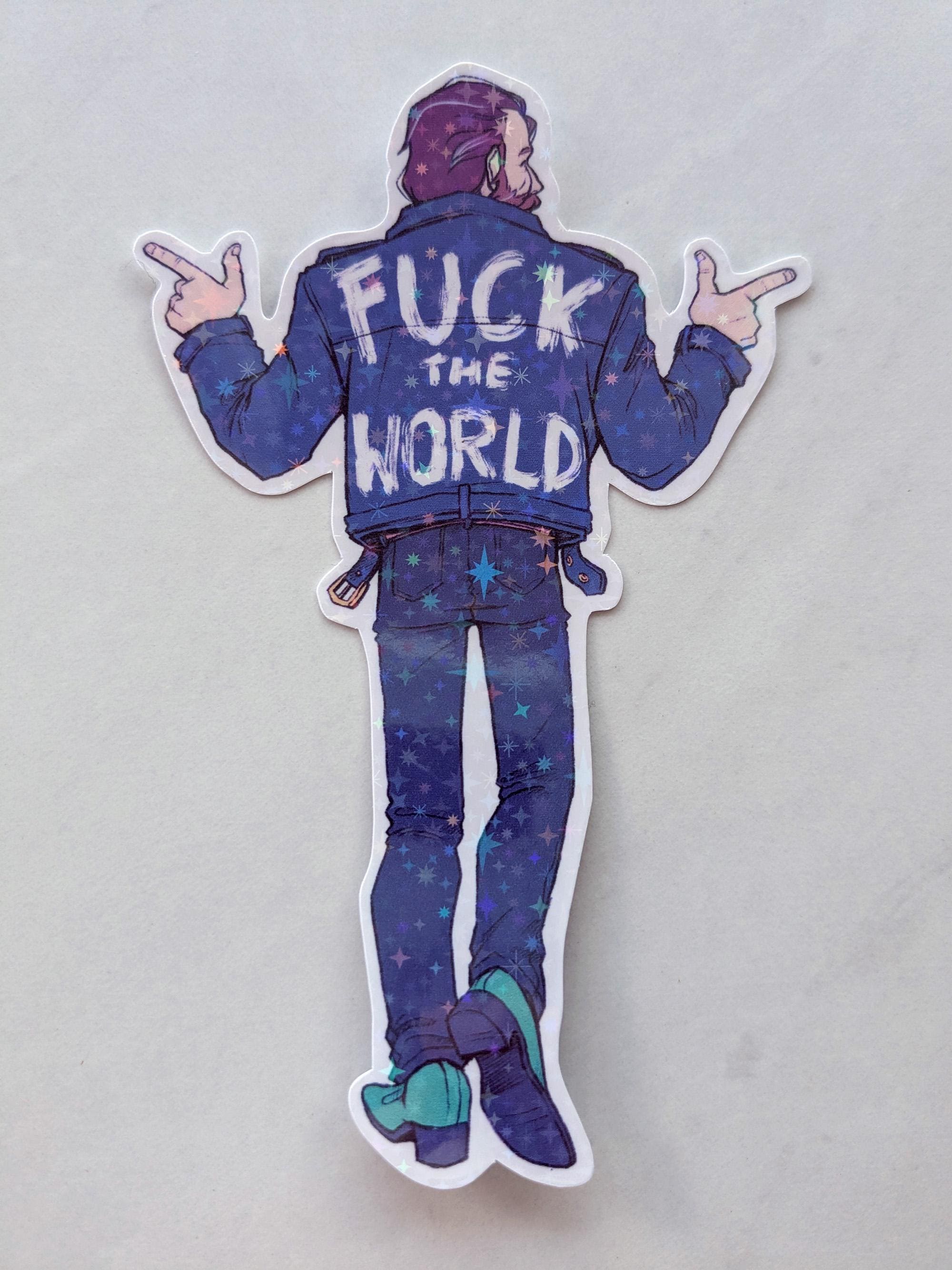 F*ck the World Jacket Disco Elysium Sticker - Etsy