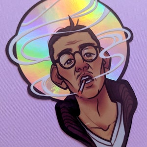Kim Kitsuragi Disco Elysium holographic sticker
