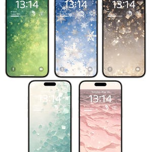 Atmosphere Phone Wallpaper Set: Clover, Snowflake, Crystal (Digital Download)