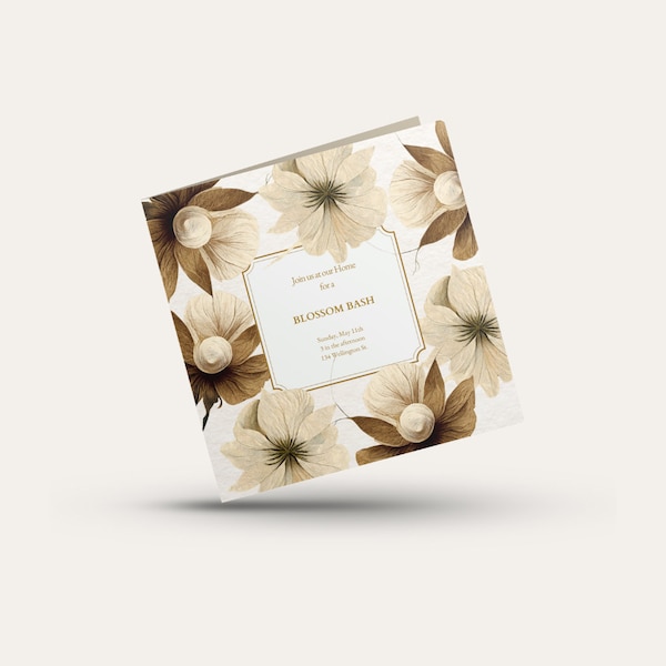Elegant Floral Digital Invitation Suite | Instagram/Square Format | Includes 10 Coordinated Designs