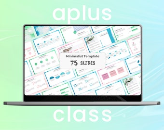 75 SLIDES MINIMALIST PowerPoint Template | ACUARELA Style | Aesthetic Design | University & School Project | ICustomizable Infographics
