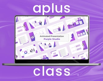 ANIMATED PowerPoint TEMPLATE | Purple Design | Aesthetic SLIDES | University & School Project | Business Studio | Customizable