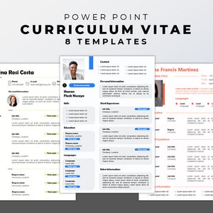 CV Template Proffesional RESUME TEMPLATE in Powerpoint Contains 8