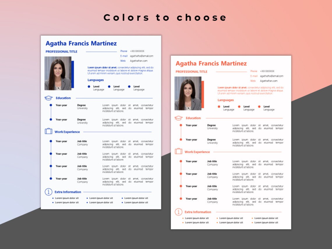 CV Template Proffesional RESUME TEMPLATE in Powerpoint Contains 8