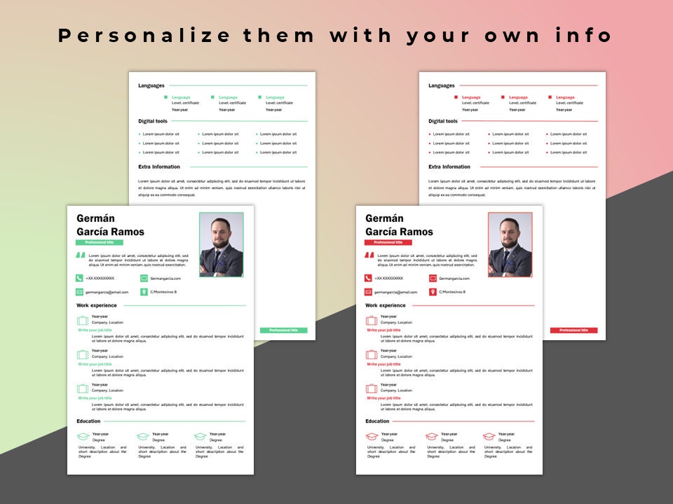 CV Template Proffesional RESUME TEMPLATE in Powerpoint Contains 8
