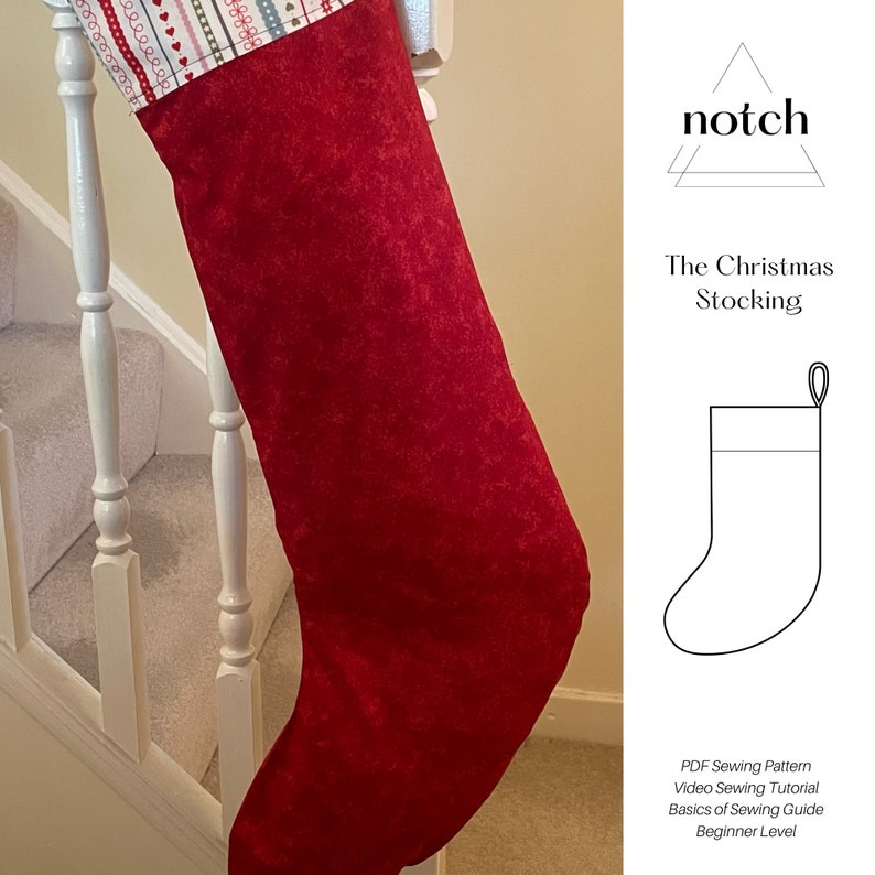 Christmas Stocking Sewing Pattern // DIY Santa Stocking, Make Your Own