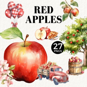 Clipart pomme tout usage commercial, pomme rouge PNG, à utiliser pour la fête de naissance de la pomme des yeux, décoration 1er anniversaire, journaux indésirables, tarte aux pommes, 010SS