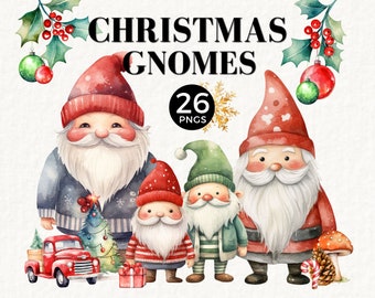 Weihnachtszwerg PNG Bundle, Roter LKW, Holly, Niedliche Weihnachts Clipart, Kommerzielle Verwendung für, Sublimation, Geschenkanhänger, Weihnachtskarten, 044SS