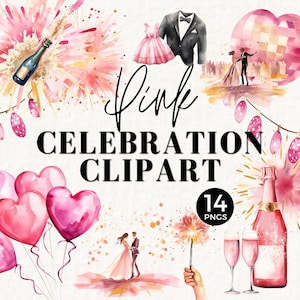 Imágenes Prediseñadas de champán de San Valentín, celebración de fiesta rosa, bola de discoteca, noche de cita, despedida de soltera, noche de chicas, uso comercial PNG, 060SS