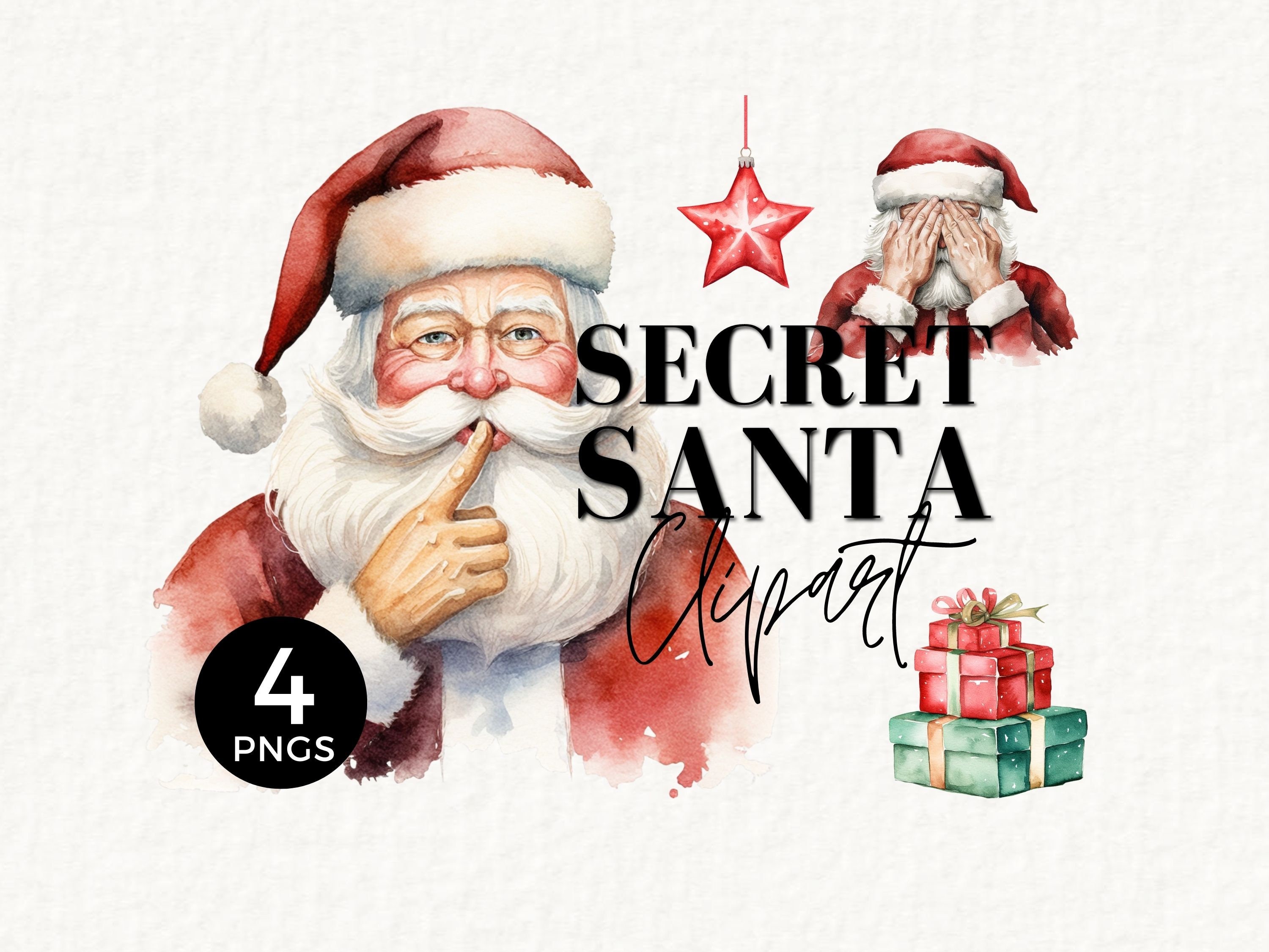 Secret Santa Gift Tag Printable Clipart Funny Santa PNG Etsy Secret Santa Gift Tag Printable Clipart Funny Santa PNG Etsy