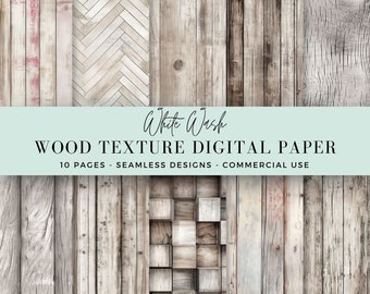 Wood Texture Digital Paper, White Washed Wood Digital Background, Commercial Use, 300 DPI JPG, Rustic, Distressed Wood, Printable, 003SS