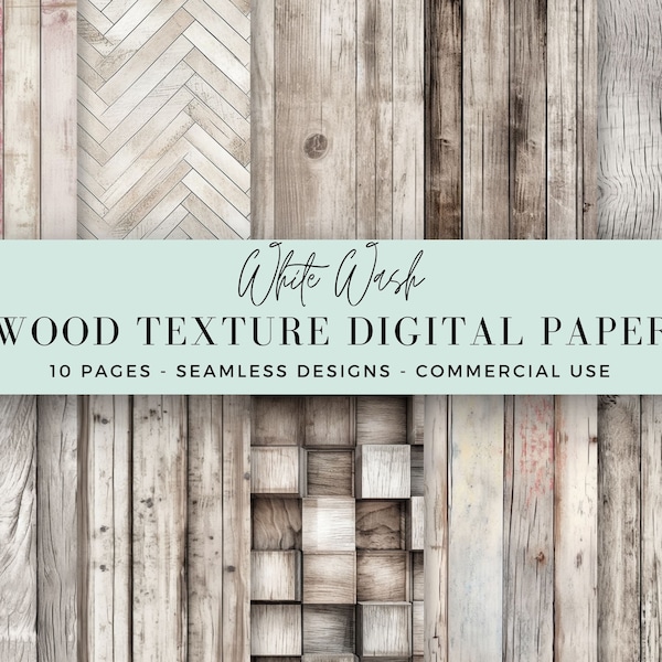 Wood Texture Digital Paper, White Washed Wood Digital Background, Commercial Use, 300 DPI JPG, Rustic, Distressed Wood, Printable, 003SS