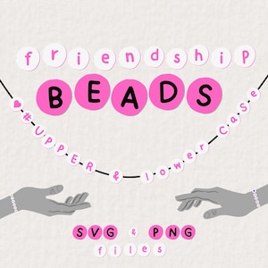 Clipart de pulseira com miçangas, contas redondas de amizade SVG, letras do alfabeto, aniversário da minha era adolescente, clipart de convite para festa entre adolescentes, rosa, 086SS