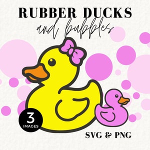 Kaczka gumowa w bąbelkach Clipart, różowe zaproszenie na baby shower SVG, ujawnienie płci SVG, na kartki z podziękowaniami, dziewczyna, plik wektorowy, kaczuszka, 079SS