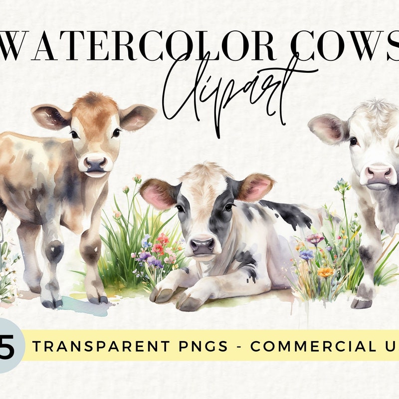 Cow Watercolor - Etsy
