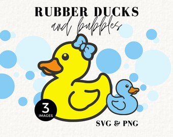 Rubber Duck In Bubbles Clipart, Blue Baby Shower Invite SVG, Gender Reveal SVG, for Thank You Cards, Boy, Vector File, Ducky, 079SS