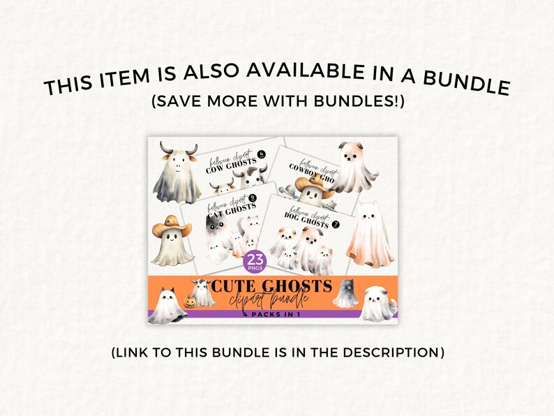 Halloween Ghost Dogs Clipart Bundle, Files for Sweater POD, Sublimation ...