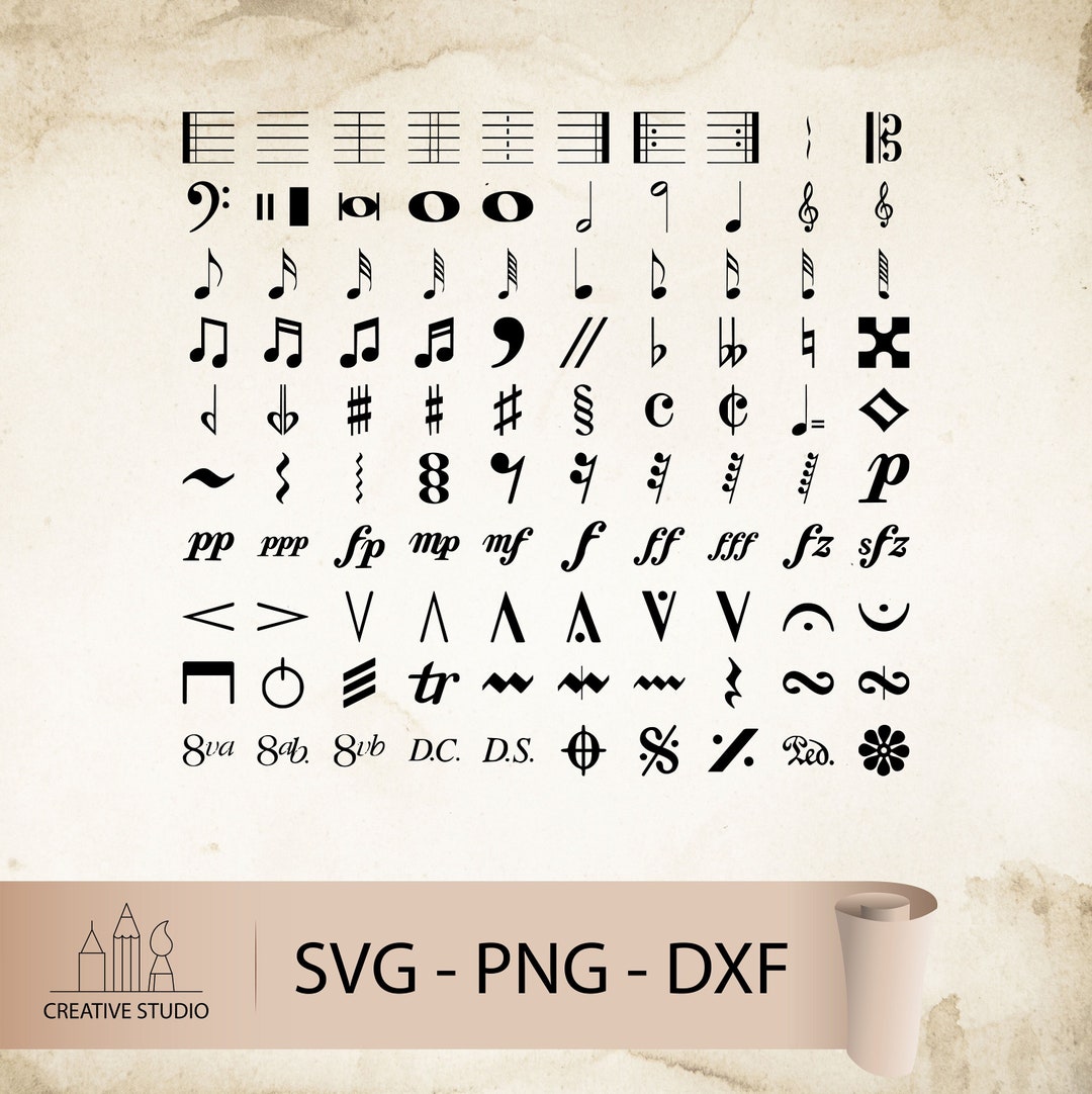 Music Svg Cut File Music Notes Dxf Files Music Cut File Etsy Australia