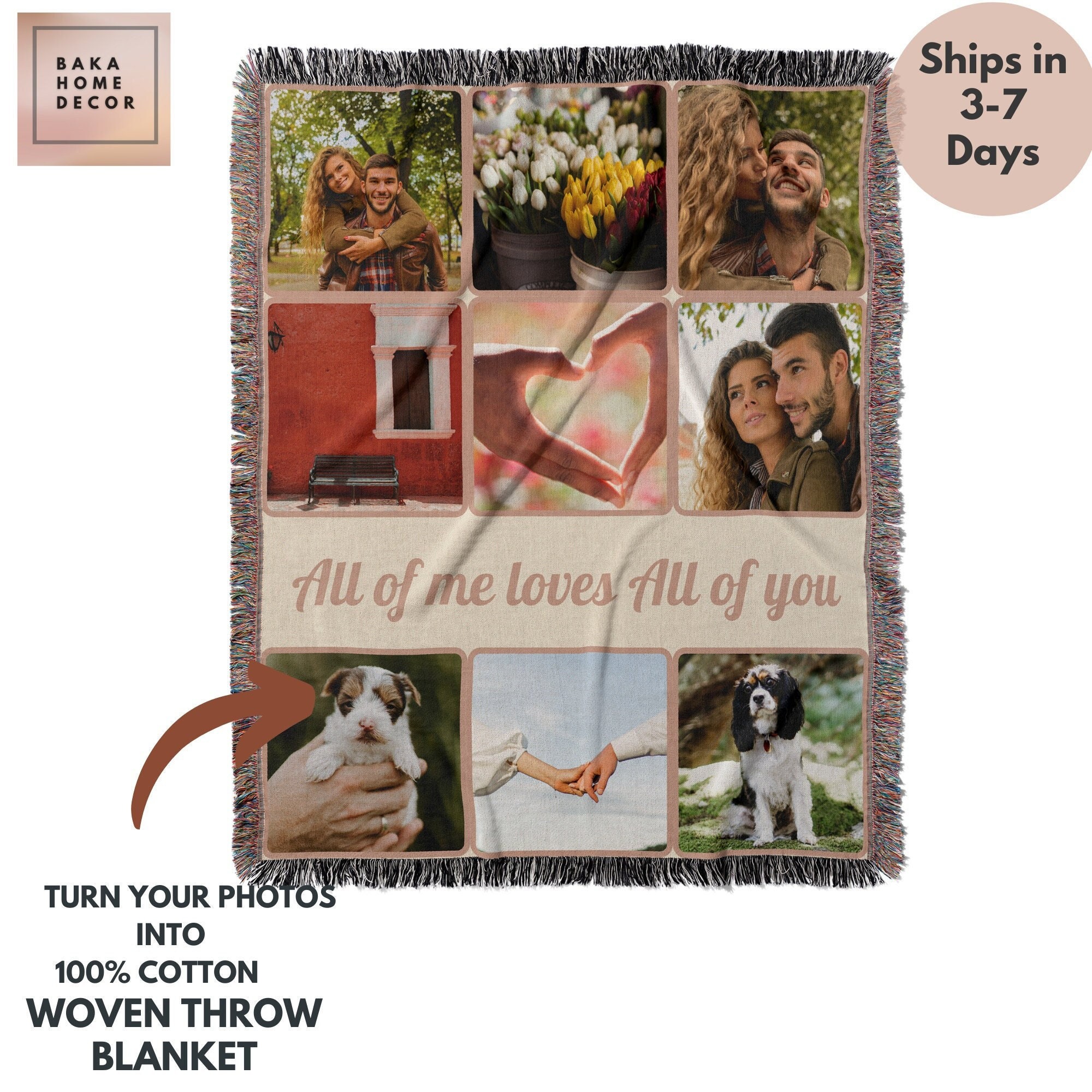 9 Panel Photo Blanket Woven Throw Blanket Couch Photo to Blanket 50x60 Throw Blanket Photo Blanket Collage Upload Photo for Blanket Etsy