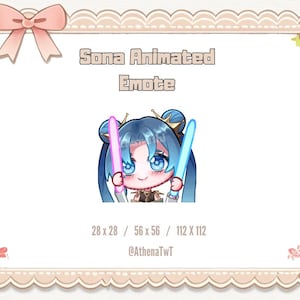 League of Legends Sona Glowstick Animated Emote – Cute Chibi Twitch Emote | LOL Animated Emote for Discord & Stream | GIF Download