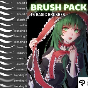 Clip Studio Brushes | Basic Brushes | Anime Style, Manga, Webtoon | Sketching, Lineart, Painting, Nature, Anatomy, Hair, Chibi