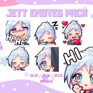 Valorant Jett Emotes for Twitch Youtube | Valorant Twitch Emotes | Twitch Valorant emotes | Valorant emotes Jett | Instant Download