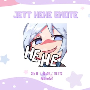 Jett Twitch Emote | Cute Valorant Twitch Emotes | Anime Gamer Girl Stream | Chibi Jett Streamer Asset | Valorant Twitch Emotes PNG