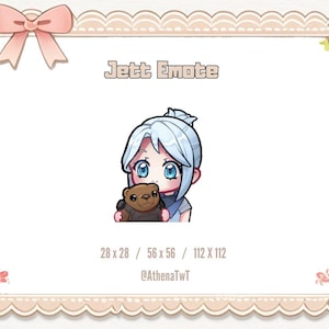 Animated Valorant Jett Emote: Girl with Bear, Twitch Chat