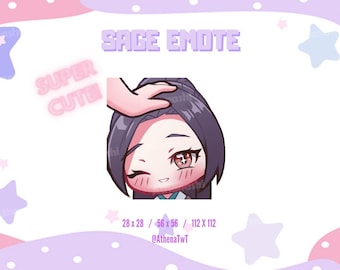 Valorant Sage Emote: Anime Streamer Art (PNG Digital Download)