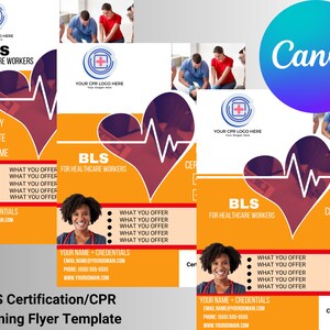 BLS CPR Flyer Template Training Certification Marketing for Cpr ...
