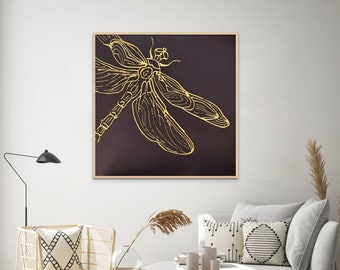 Textura de arte de pared moderno pintura a mano, arte en negro y dorado, arte de estilo boho natural con pan de oro