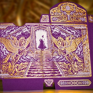 Cartas de Baralho de Luxo Gods of Norse Royale. Cartas de Baralho de Mitologia Nórdica. Roxo
