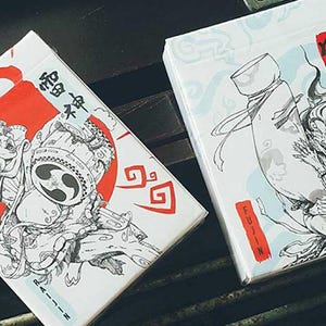Raijin Playing Cards. Japanese God god of lightning, thunder and storms. Luxury Playing Cards.