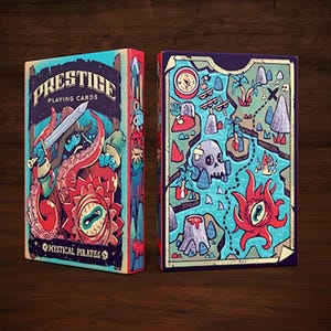 Cartas de jogar piratas místicos.