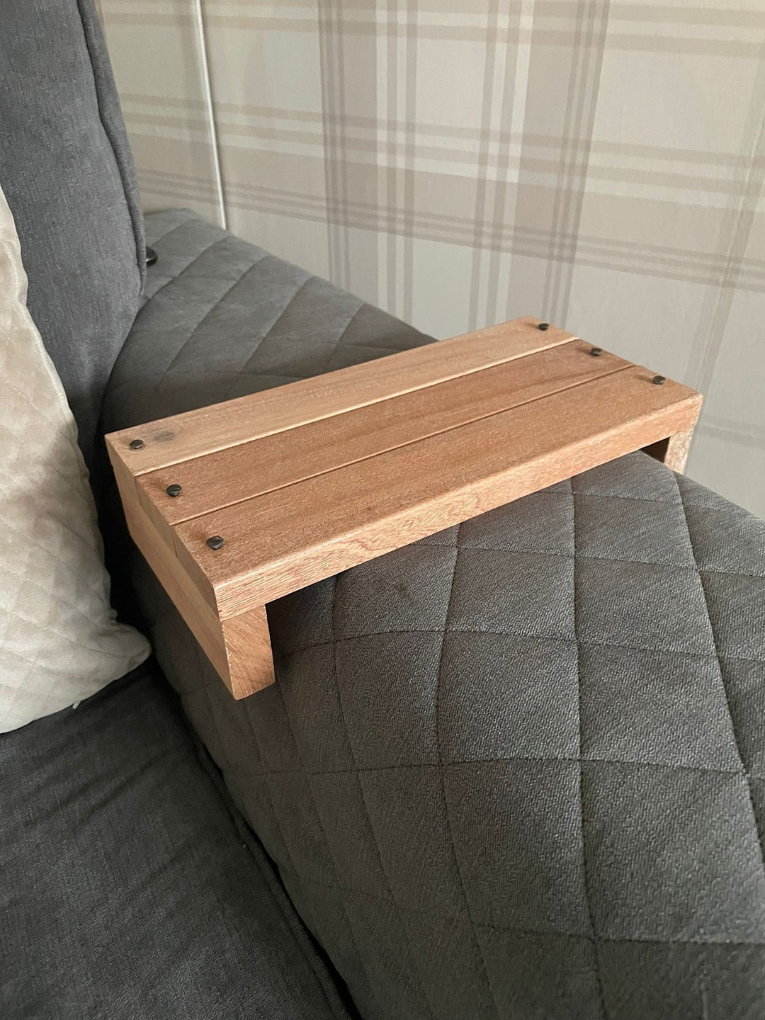 Handmade Hardwood Rustic Sofa Chair Arm Tray Display Table Etsy