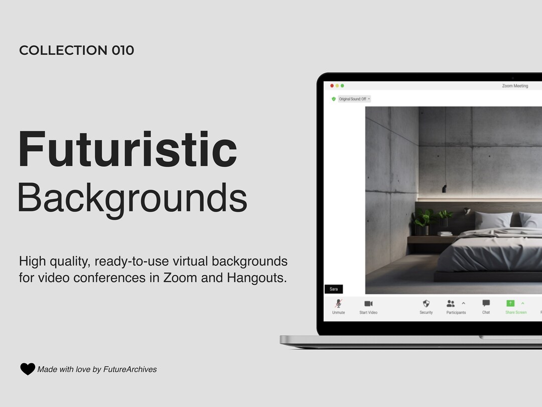 Futuristic Bedroom Virtual Background Pack for Zoom & Hangouts 5