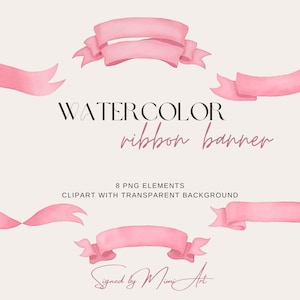 Wasserfarbe Band Banner Clipart | Banner Clip Art für Geburtstagsparty, Hochzeitseinladungen, Scrapbook, Sofort Download, Planer Aufkleber als Png