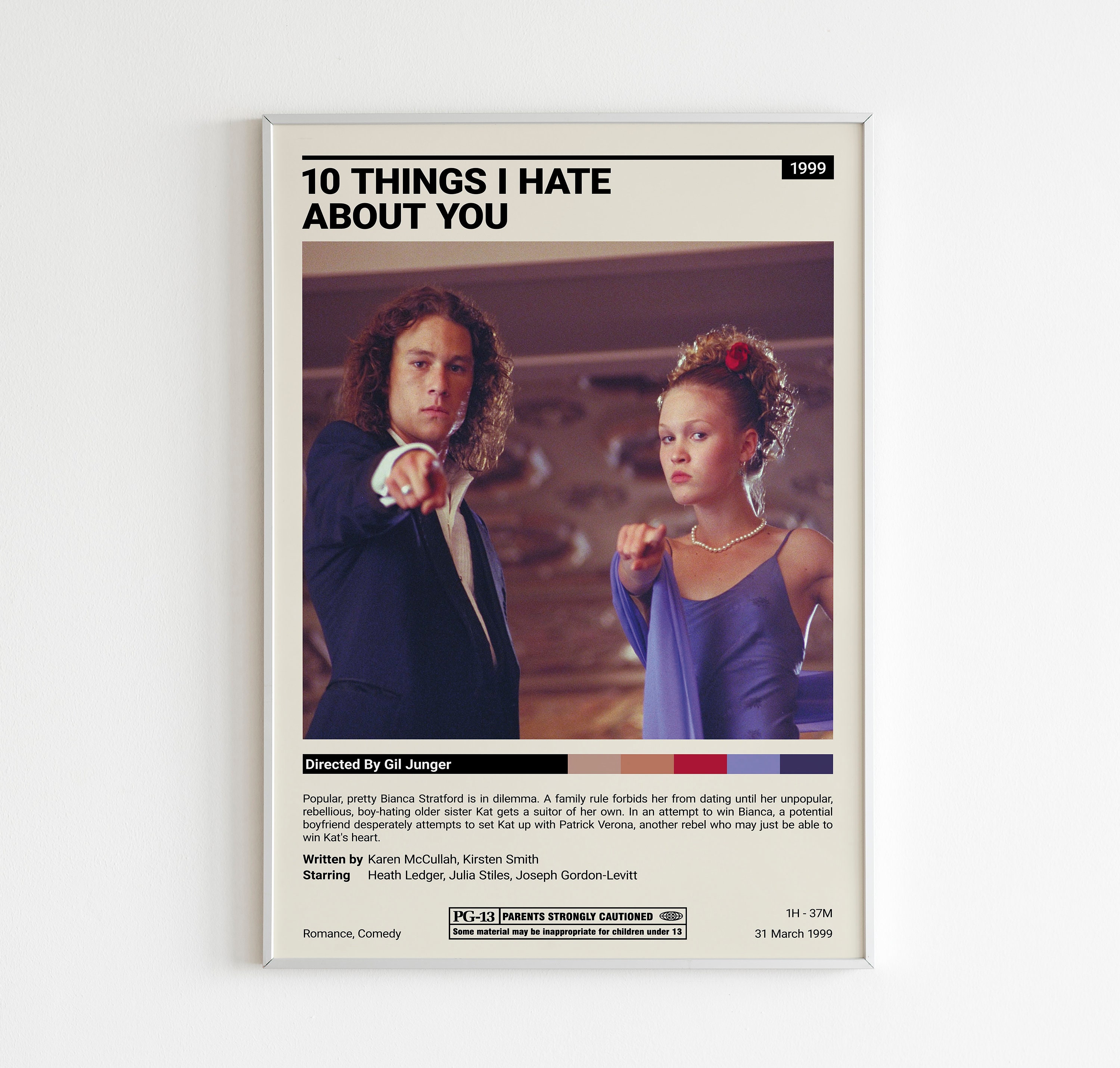 10 Things I Hate About You Movie Poster / 10 Things I Hate About You Poster  / Modern Art Print / Print Wall Art / Aesthetic Room Decor 