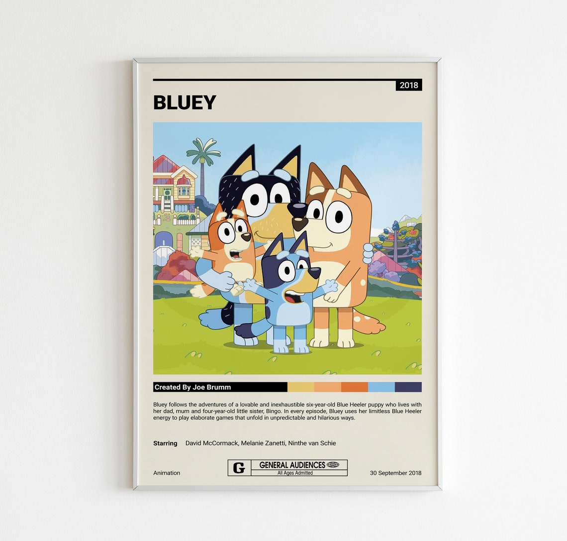 Bluey Tv Series Poster Bluey TV Prints Wall Art Home Decor Child Room ...