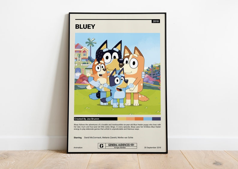 Bluey Tv Series Poster Bluey TV Prints Wall Art Home Decor Child Room ...